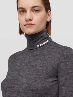 JIL SANDER T-Shirt<T-SHIRT A COLLO ALTO Grigio