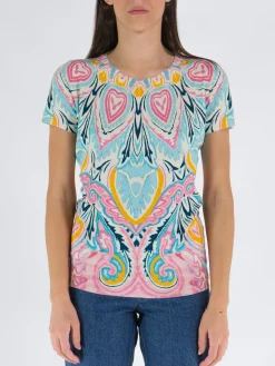 ETRO T-Shirt<T-SHIRT A MANICHE CORTE CON STAMPA ALL-OVER Multicolor