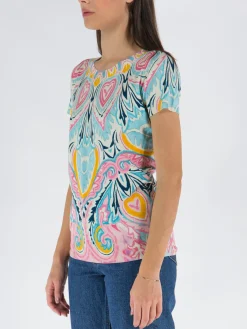 ETRO T-Shirt<T-SHIRT A MANICHE CORTE CON STAMPA ALL-OVER Multicolor