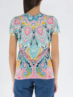 ETRO T-Shirt<T-SHIRT A MANICHE CORTE CON STAMPA ALL-OVER Multicolor