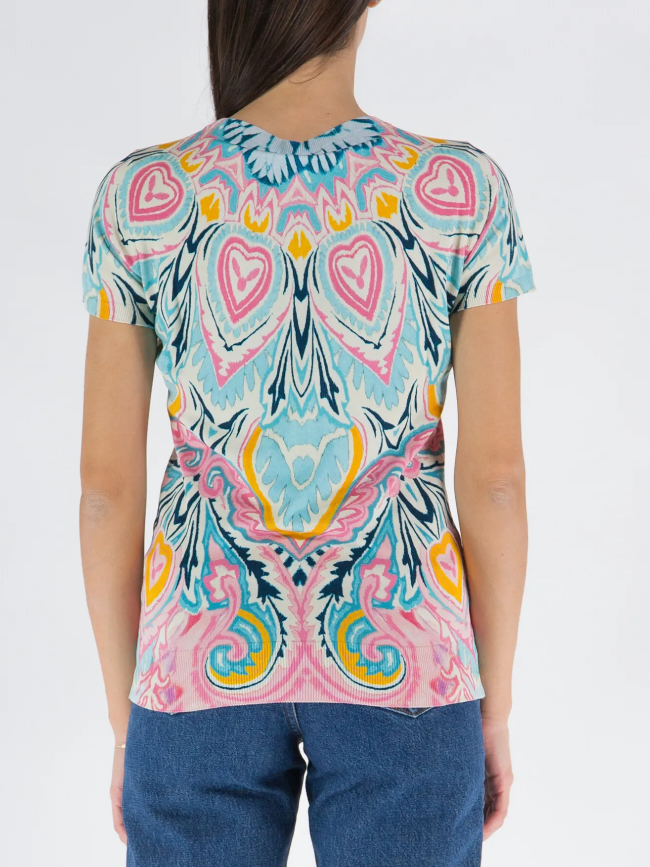 ETRO T-Shirt<T-SHIRT A MANICHE CORTE CON STAMPA ALL-OVER Multicolor