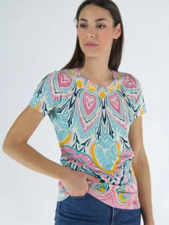 ETRO T-Shirt<T-SHIRT A MANICHE CORTE CON STAMPA ALL-OVER Multicolor