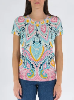 ETRO T-Shirt<T-SHIRT A MANICHE CORTE CON STAMPA ALL-OVER Multicolor