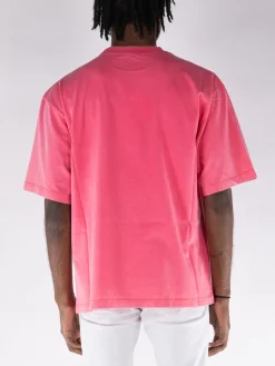 WE11DONE. T-Shirt<T-SHIRT A MANICHE CORTE CON STAMPA Rosa, Verde, Viola