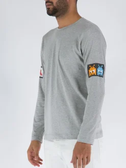 COMME DES GARCONS SHIRT T-Shirt<T-SHIRT A MANICHE LUNGHE Grigio