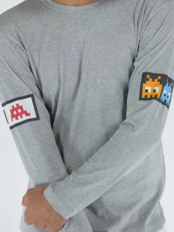 COMME DES GARCONS SHIRT T-Shirt<T-SHIRT A MANICHE LUNGHE Grigio