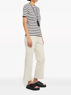 JIL SANDER T-Shirt<T-SHIRT A RIGHE Beige, Blu