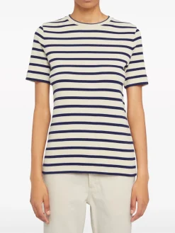 JIL SANDER T-Shirt<T-SHIRT A RIGHE Beige, Blu