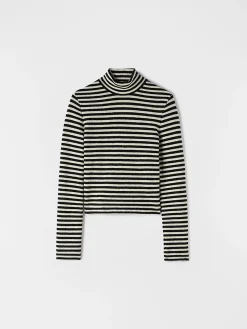 JIL SANDER T-Shirt<T-SHIRT A RIGHE Bianco, Nero