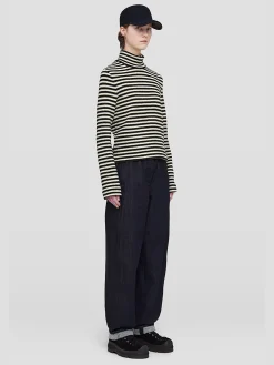 JIL SANDER T-Shirt<T-SHIRT A RIGHE Bianco, Nero