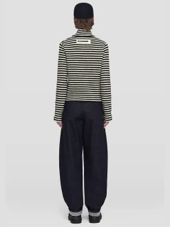 JIL SANDER T-Shirt<T-SHIRT A RIGHE Bianco, Nero