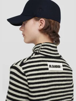 JIL SANDER T-Shirt<T-SHIRT A RIGHE Bianco, Nero