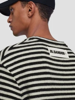 JIL SANDER T-Shirt<T-SHIRT A RIGHE Bianco, Nero