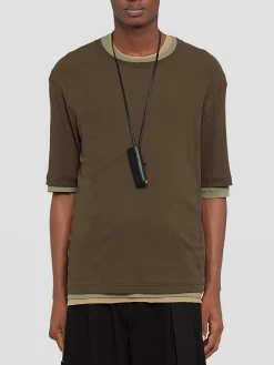 JIL SANDER T-Shirt<T-SHIRT A STRATI Marrone, Verde