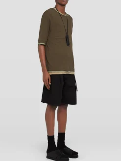 JIL SANDER T-Shirt<T-SHIRT A STRATI Marrone, Verde