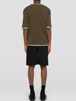 JIL SANDER T-Shirt<T-SHIRT A STRATI Marrone, Verde