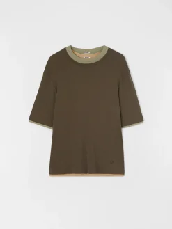 JIL SANDER T-Shirt<T-SHIRT A STRATI Marrone, Verde