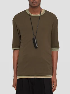 JIL SANDER T-Shirt<T-SHIRT A STRATI Marrone, Verde