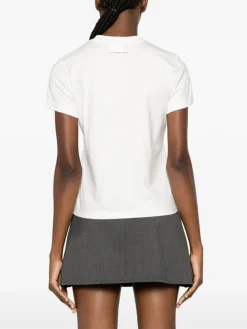 COURREGES T-Shirt<T-SHIRT AC STRAIGHT PRINTED Bianco, Nero