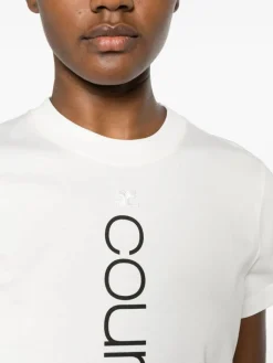 COURREGES T-Shirt<T-SHIRT AC STRAIGHT PRINTED Bianco, Nero