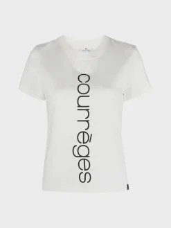 COURREGES T-Shirt<T-SHIRT AC STRAIGHT PRINTED Bianco, Nero
