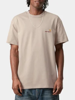 CARHARTT WIP T-Shirt<T-SHIRT AMERICAN SCRIPT Beige, Rosso