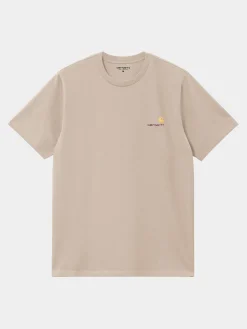CARHARTT WIP T-Shirt<T-SHIRT AMERICAN SCRIPT Beige, Rosso