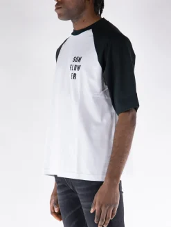 SUNFLOWER T-Shirt<T-SHIRT BASEBALL Bianco, Nero