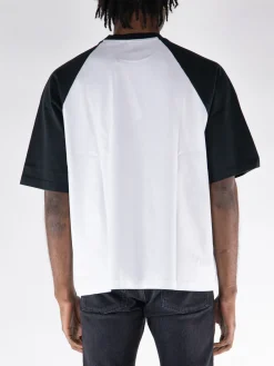 SUNFLOWER T-Shirt<T-SHIRT BASEBALL Bianco, Nero