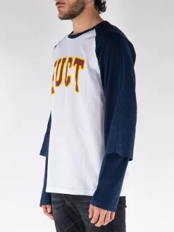 FUCT. T-Shirt<T-SHIRT BASEBALL DOUBLE SLEEVE Bianco, Blu, Giallo