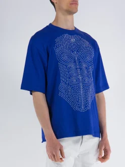 OFF-WHITE T-Shirt<T-SHIRT BODY STITCH SKATE S/S TEE Bianco, Blu