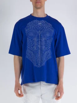 OFF-WHITE T-Shirt<T-SHIRT BODY STITCH SKATE S/S TEE Bianco, Blu
