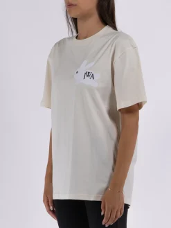 JW ANDERSON T-Shirt<T-SHIRT BUNNY EMBROIDERY LOGO Beige, Bianco, Nero