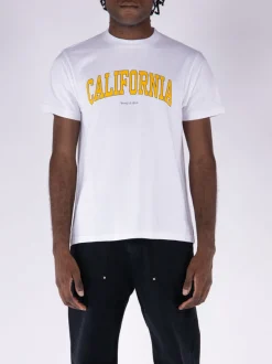 SPORTY&RICH T-Shirt<T-SHIRT CALIFORNIA Bianco, Giallo