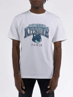MAISON KITSUNE T-Shirt<T-SHIRT CAMPUS FOX Azzurro, Bianco, Blu