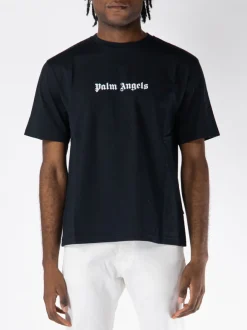 PALM ANGELS T-Shirt<T-SHIRT CLASSIC LOGO Bianco, Nero