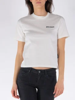 PALM ANGELS T-Shirt<T-SHIRT CLASSIC LOGO Bianco, Nero
