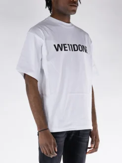 WE11DONE. T-Shirt<T-SHIRT CLASSIC LOGO Bianco, Nero