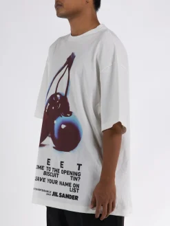 JIL SANDER T-Shirt<T-SHIRT CN SS Bianco, Nero, Rosa