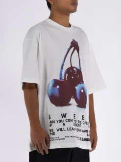 JIL SANDER T-Shirt<T-SHIRT CN SS Bianco, Nero, Rosa