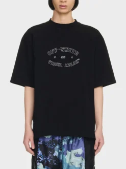 OFF-WHITE T-Shirt<T-SHIRT COLLEGE SKATE Bianco, Nero