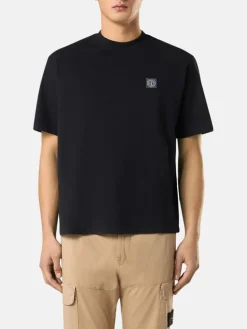 STONE ISLAND T-Shirt<T-SHIRT COMBED ORGANIC COTTON JERSEY Nero