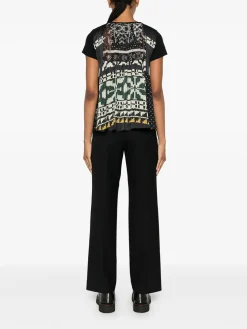 SACAI T-Shirt<T-SHIRT CON INSERTI Nero