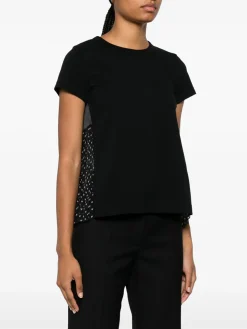 SACAI T-Shirt<T-SHIRT CON INSERTI Nero