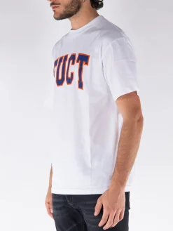 T-Shirt<T-SHIRT CON LOGO Arancione, Bianco, Blu