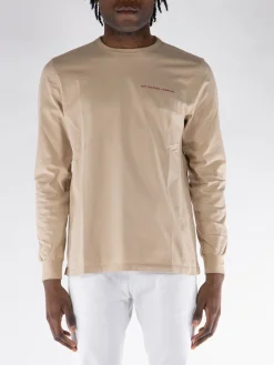 POP TRADING COMPANY T-Shirt<T-SHIRT CON LOGO Beige, Rosso