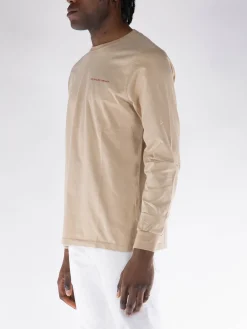 POP TRADING COMPANY T-Shirt<T-SHIRT CON LOGO Beige, Rosso