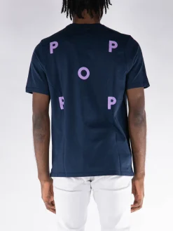 POP TRADING COMPANY T-Shirt<T-SHIRT CON LOGO Blu, Viola