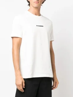 JIL SANDER T-Shirt<T-SHIRT CON LOGO Bianco, Nero