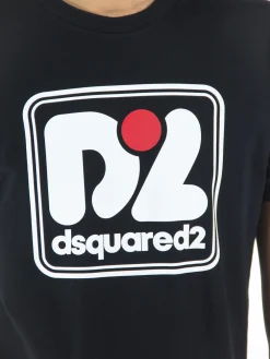 DSQUARED T-Shirt<T-SHIRT CON LOGO Bianco, Nero